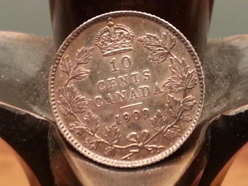 1909-10-Cent-Rainbow-Toned
